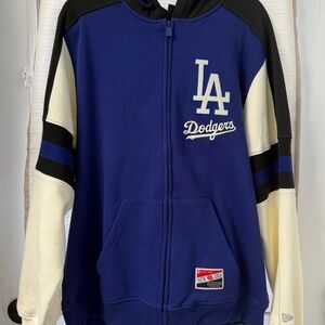 Men’s New Era Los Angeles Dodgers Throwback Zippered Hoodie, Size L
